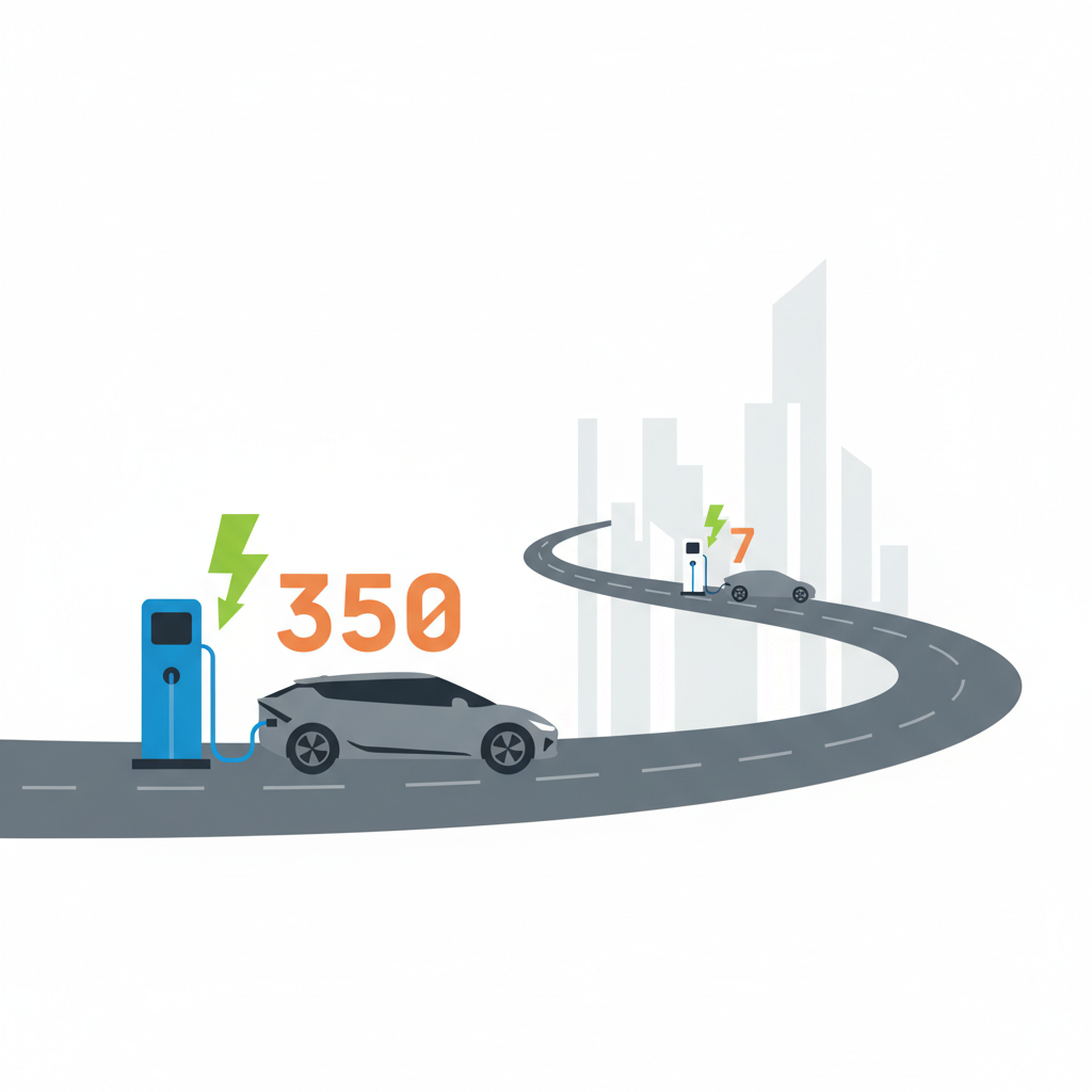 400V vs 800V 플랫폼 충전 곡선 비교 — 같은 350kW 충전기에서 차종별 실제 수용 출력 차이 시각화 (2026년 기준)